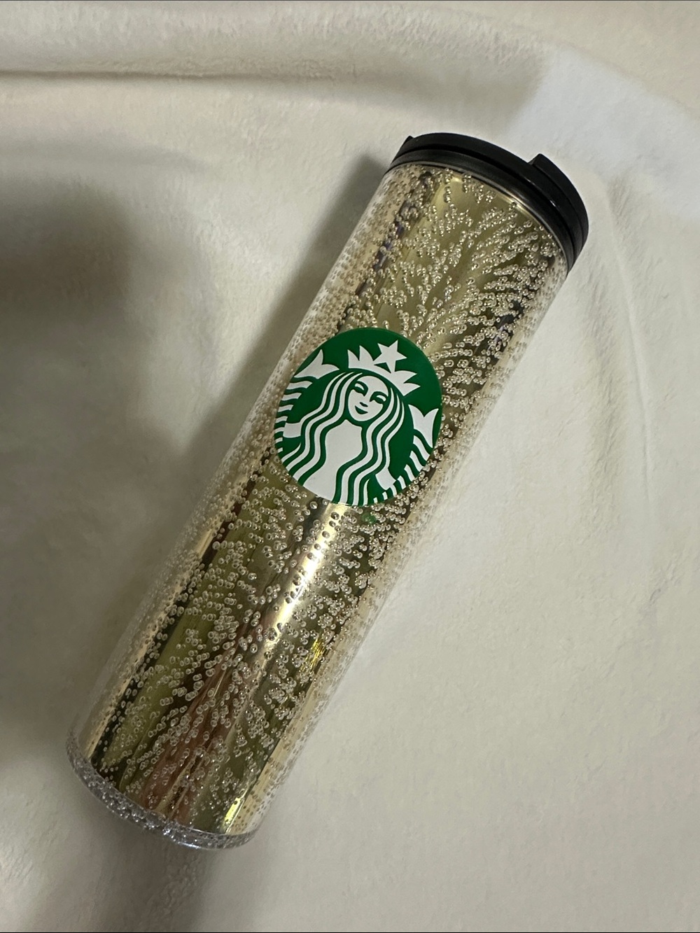 NWT Starbucks Holiday 2020 16oz Gold Bubble Tumbler Cup